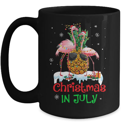 Christmas In July Funny Flamingo Pineapple Summer Mug | siriusteestore