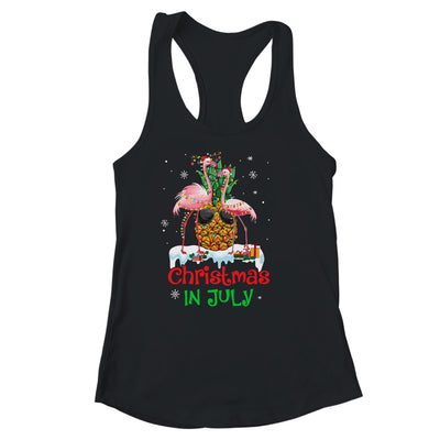 Christmas In July Funny Flamingo Pineapple Summer Shirt & Tank Top | siriusteestore