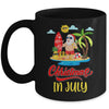 Christmas In July Funny Santa Summer Beach Vacation Mug | siriusteestore