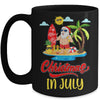 Christmas In July Funny Santa Summer Beach Vacation Mug | siriusteestore