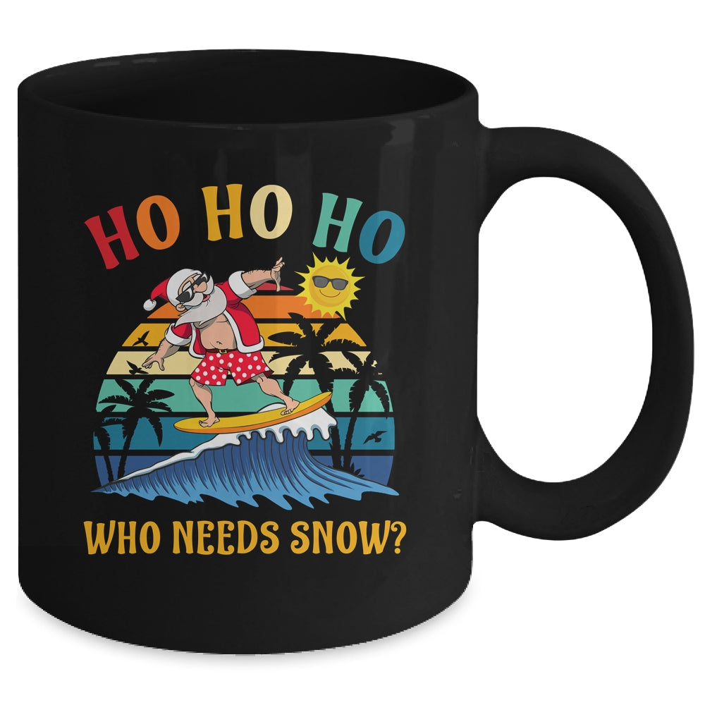 Christmas In July Funny Santa Surfing Summer Beach Vacation Mug | siriusteestore