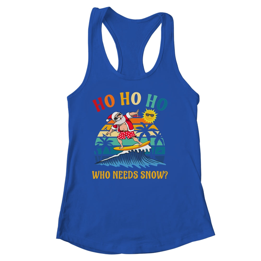Christmas In July Funny Santa Surfing Summer Beach Vacation Shirt & Tank Top | siriusteestore