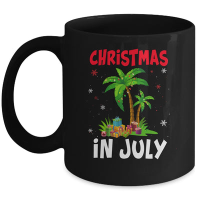 Christmas In July Palm Tree Xmas Tree Beach Summer Vacation Mug | siriusteestore