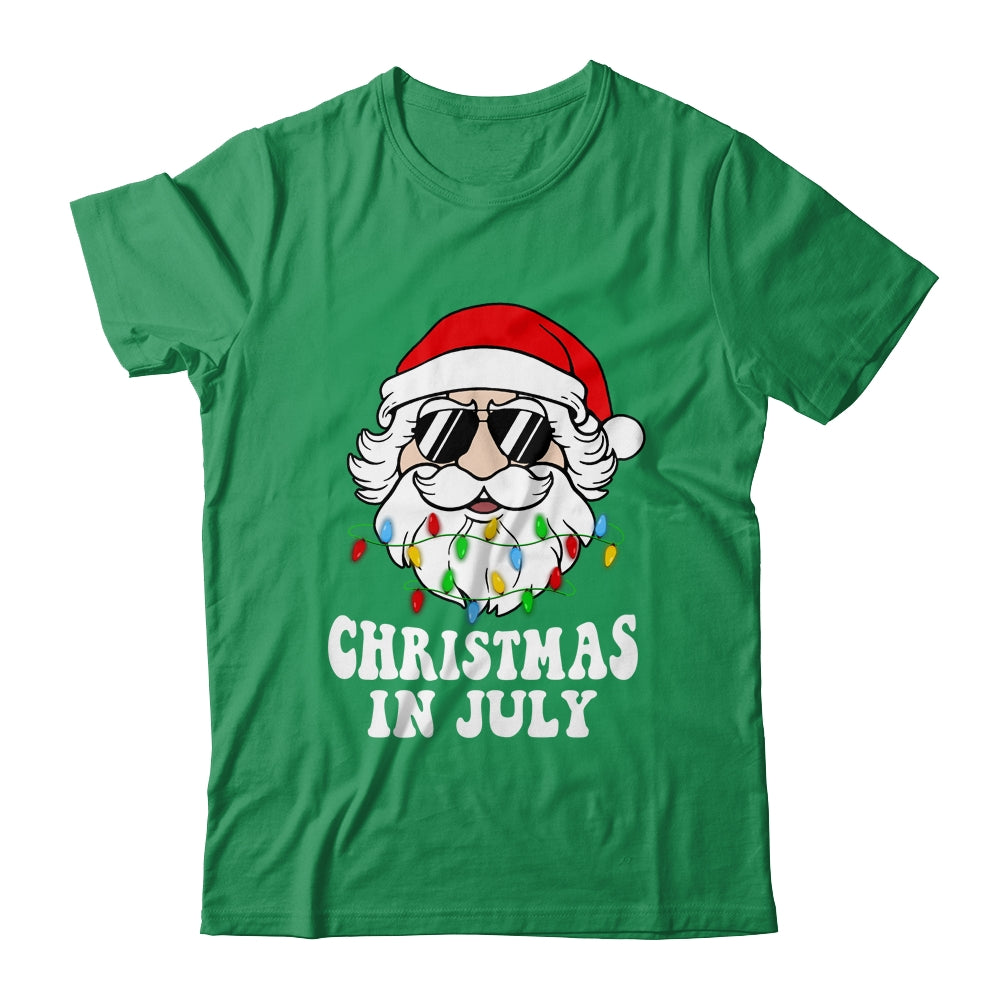 Christmas In July Santa Hat Sunglasses Beach Summer Shirt & Hoodie | siriusteestore