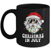 Christmas In July Santa Hat Sunglasses Beach Summer Mug | siriusteestore