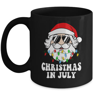 Christmas In July Santa Hat Sunglasses Beach Summer Mug | siriusteestore