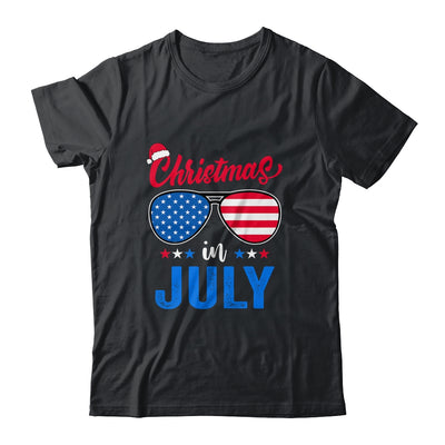 Christmas In July Santa Hat Sunglasses Summer Celebration Shirt & Tank Top | siriusteestore