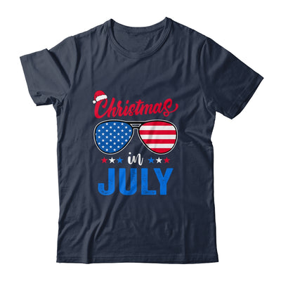 Christmas In July Santa Hat Sunglasses Summer Celebration Shirt & Tank Top | siriusteestore