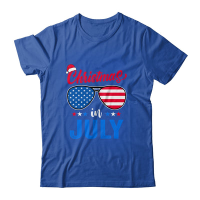Christmas In July Santa Hat Sunglasses Summer Celebration Shirt & Tank Top | siriusteestore