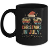 Christmas In July Santa Hat Sunglasses Summer Vacation Retro Mug | siriusteestore