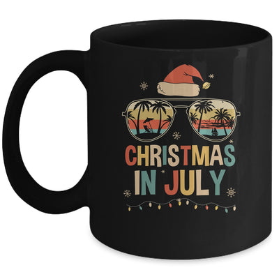 Christmas In July Santa Hat Sunglasses Summer Vacation Retro Mug | siriusteestore
