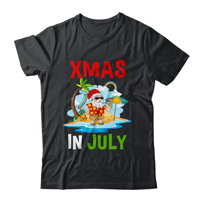 Christmas In July Santa Hat Xmas Funny Summer Xmas Vacation Shirt & Hoodie | siriusteestore
