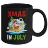 Christmas In July Santa Hat Xmas Funny Summer Xmas Vacation Mug | siriusteestore