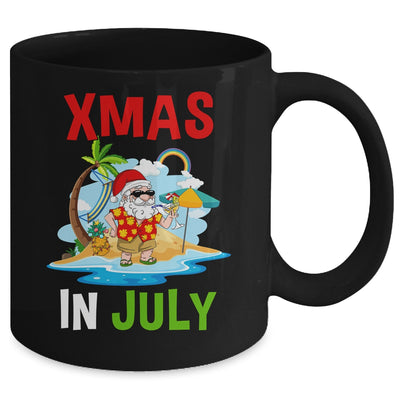 Christmas In July Santa Hat Xmas Funny Summer Xmas Vacation Mug | siriusteestore