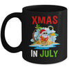 Christmas In July Santa Hat Xmas Funny Summer Xmas Vacation Mug | siriusteestore