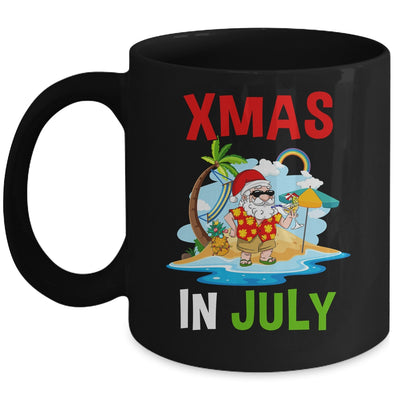 Christmas In July Santa Hat Xmas Funny Summer Xmas Vacation Mug | siriusteestore