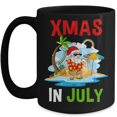 Christmas In July Santa Hat Xmas Funny Summer Xmas Vacation Mug | siriusteestore