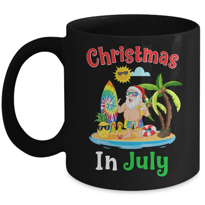 Christmas In July Santa Tie Dye Summer Surf Surfing Surfer Mug | siriusteestore