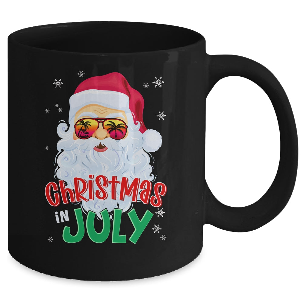 Christmas In July Summer Santa Sunglasses Xmas Funny Mug | siriusteestore