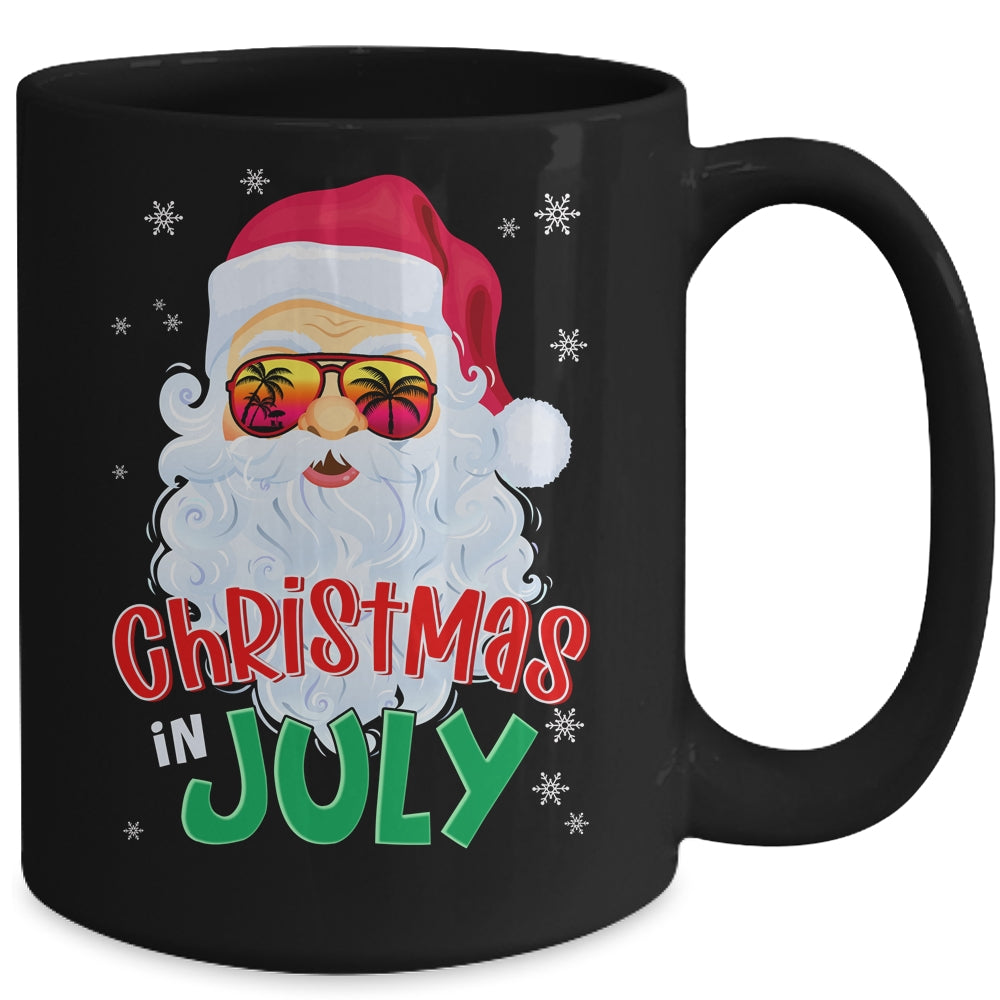 Christmas In July Summer Santa Sunglasses Xmas Funny Mug | siriusteestore