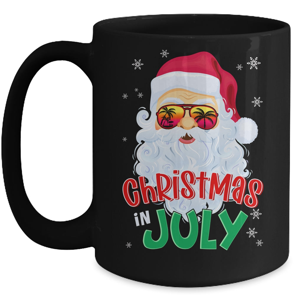 Christmas In July Summer Santa Sunglasses Xmas Funny Mug | siriusteestore