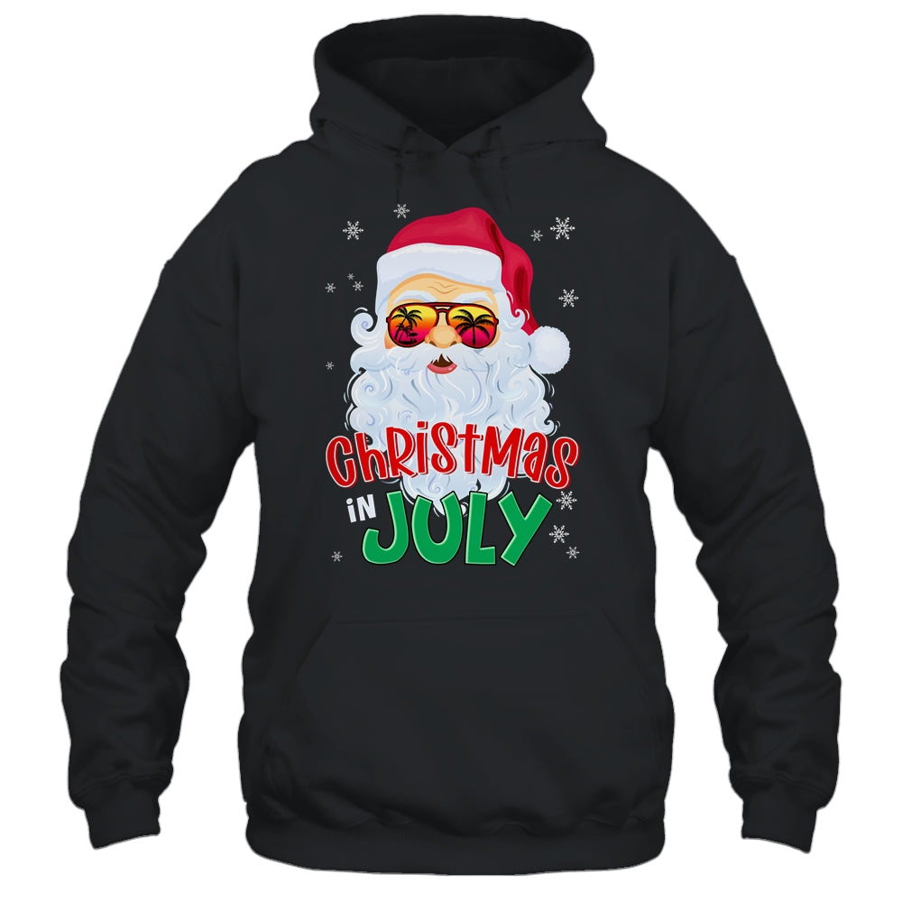 Christmas In July Summer Santa Sunglasses Xmas Funny Shirt & Tank Top | siriusteestore
