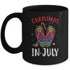 Christmas In July Summer Vacation Flip Flops Mug | siriusteestore