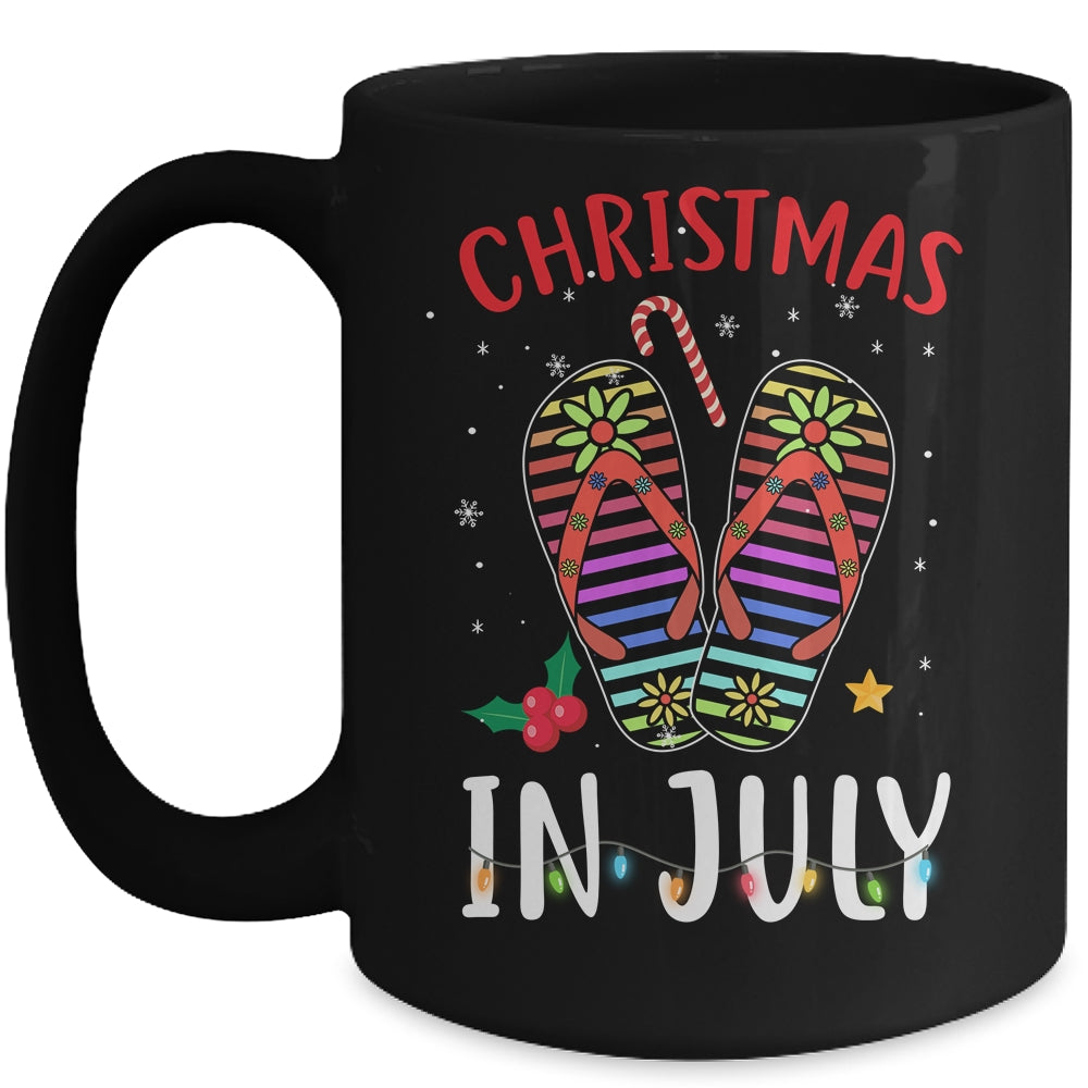 Christmas In July Summer Vacation Flip Flops Mug | siriusteestore