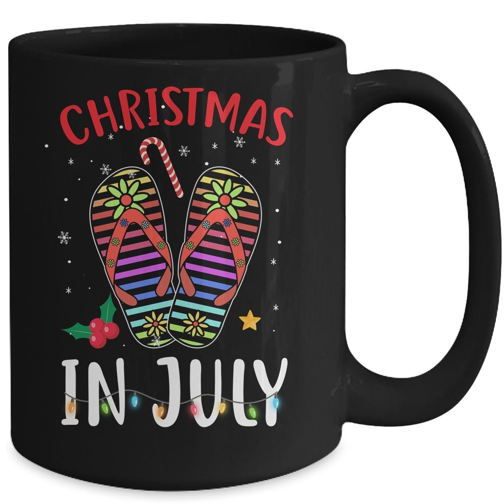 Christmas In July Summer Vacation Flip Flops Mug | siriusteestore
