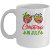 Christmas In July Sunglasses Santa Flamingo Beach Vacation Mug | siriusteestore