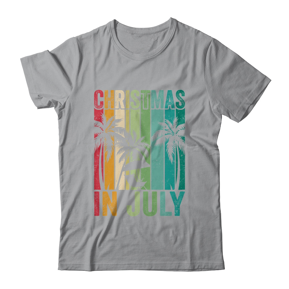 Christmas In July Vintage Beach Palms Hawaii Summer Party Shirt & Tank Top | siriusteestore