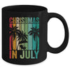 Christmas In July Vintage Beach Palms Hawaii Summer Party Mug | siriusteestore