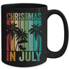 Christmas In July Vintage Beach Palms Hawaii Summer Party Mug | siriusteestore