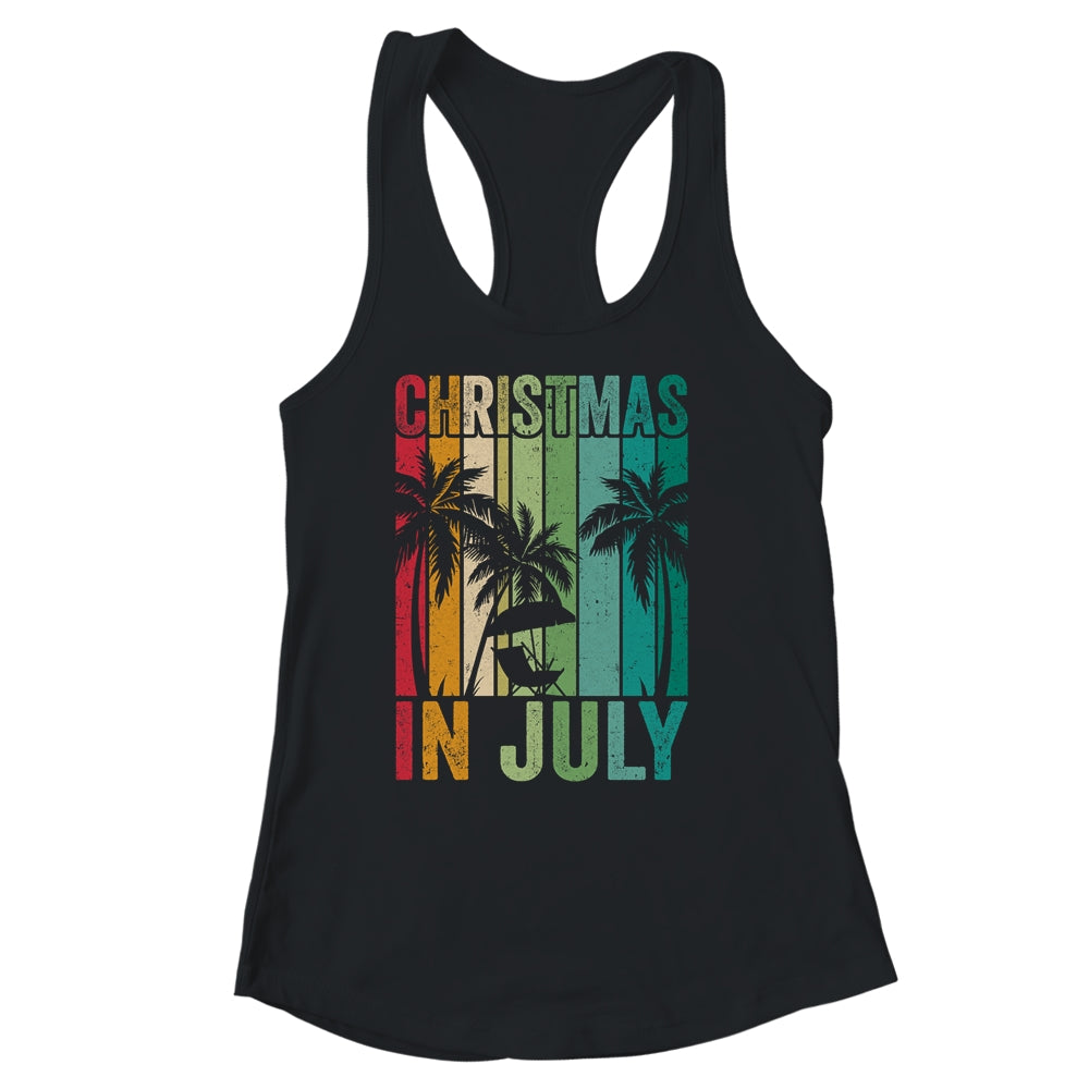 Christmas In July Vintage Beach Palms Hawaii Summer Party Shirt & Tank Top | siriusteestore