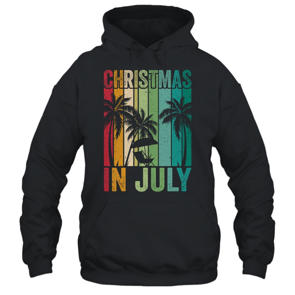 Christmas In July Vintage Beach Palms Hawaii Summer Party Shirt & Tank Top | siriusteestore