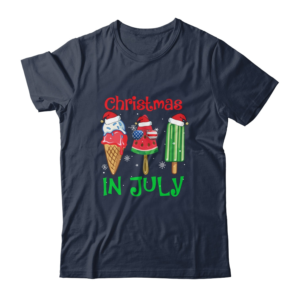 Christmas In July Watermelon Ice Pops Xmas Santa Hat Shirt & Tank Top | siriusteestore