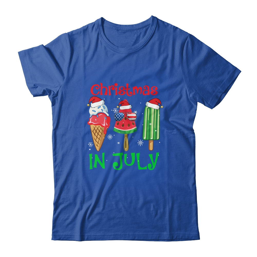 Christmas In July Watermelon Ice Pops Xmas Santa Hat Shirt & Tank Top | siriusteestore