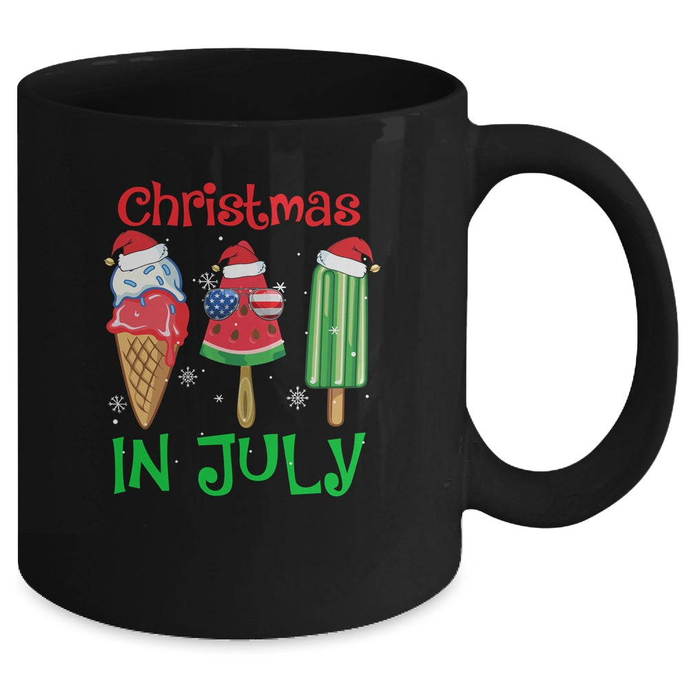Christmas In July Watermelon Ice Pops Xmas Santa Hat Mug | siriusteestore