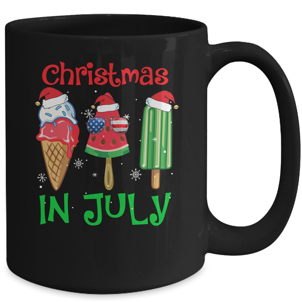 Christmas In July Watermelon Ice Pops Xmas Santa Hat Mug | siriusteestore