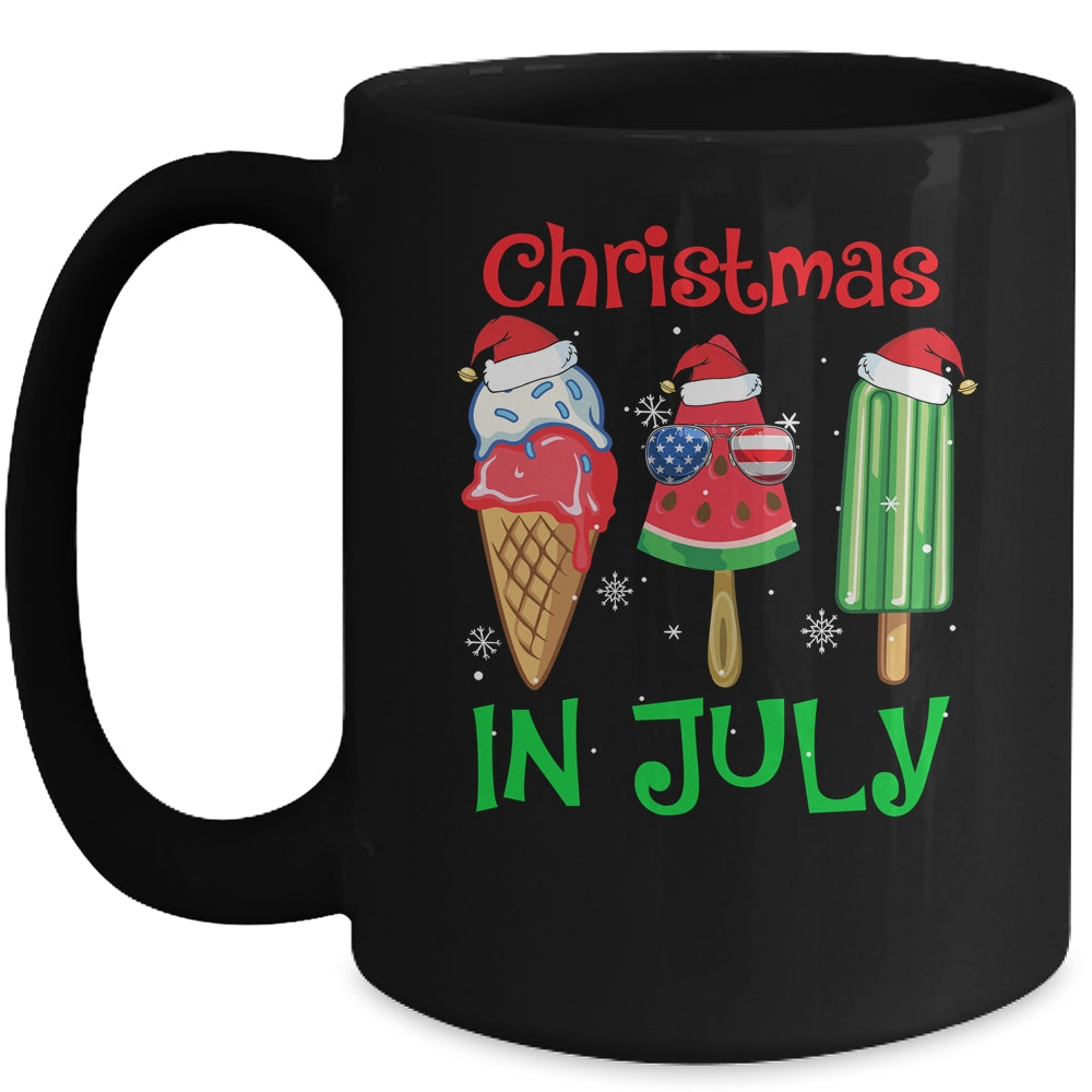Christmas In July Watermelon Ice Pops Xmas Santa Hat Mug | siriusteestore