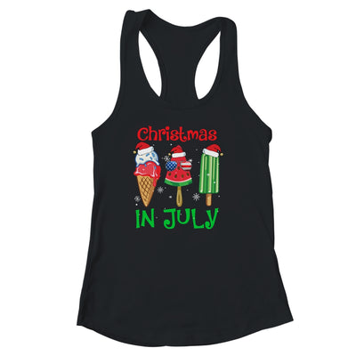 Christmas In July Watermelon Ice Pops Xmas Santa Hat Shirt & Tank Top | siriusteestore