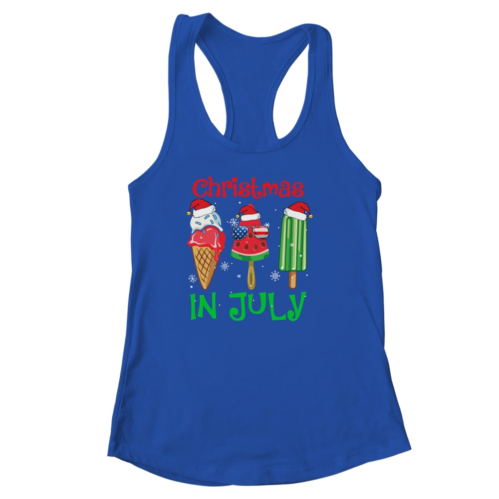 Christmas In July Watermelon Ice Pops Xmas Santa Hat Shirt & Tank Top | siriusteestore
