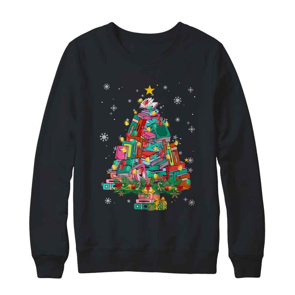 Christmas Library Tree Funny Xmas Librarian And Book Lover Shirt & Sweatshirt | siriusteestore
