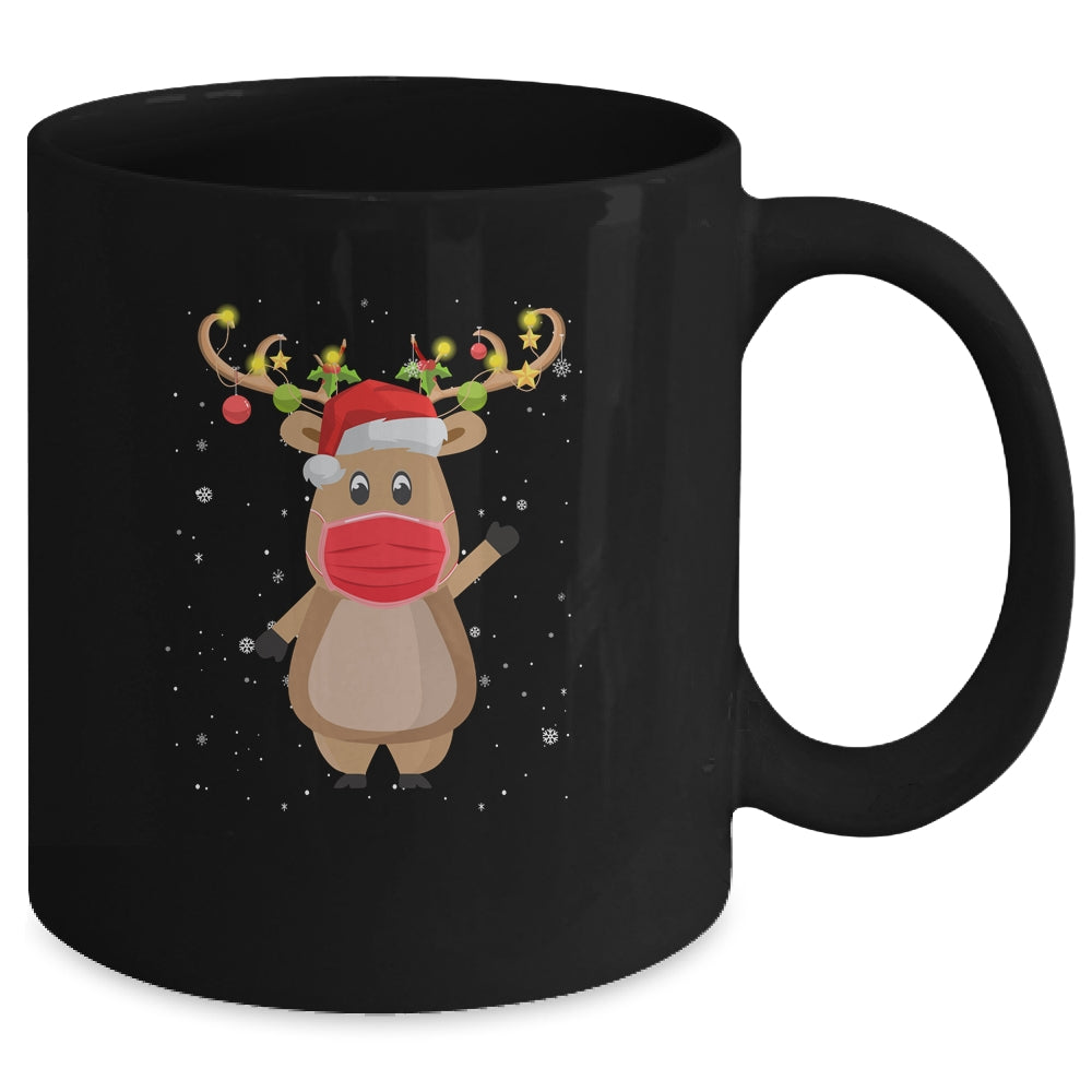 Christmas Mask Cute Reindeer Mask For Holidays Mug | siriusteestore
