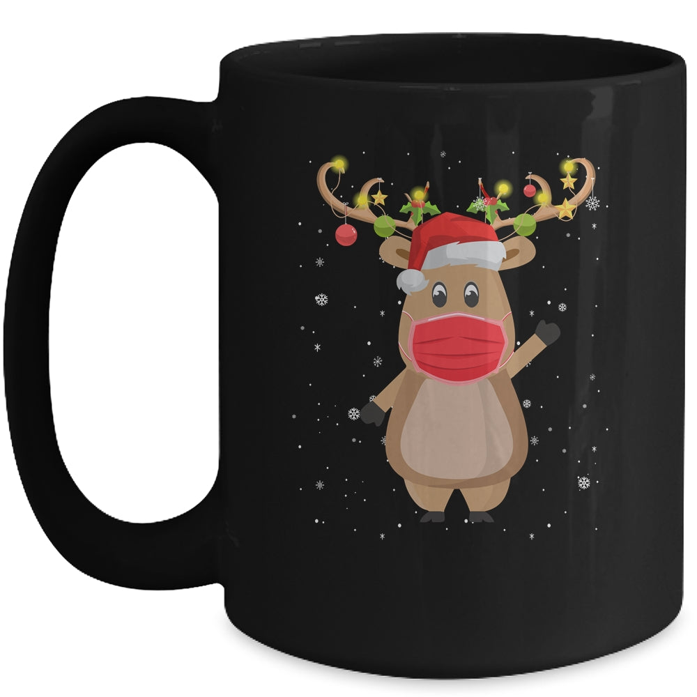 Christmas Mask Cute Reindeer Mask For Holidays Mug | siriusteestore