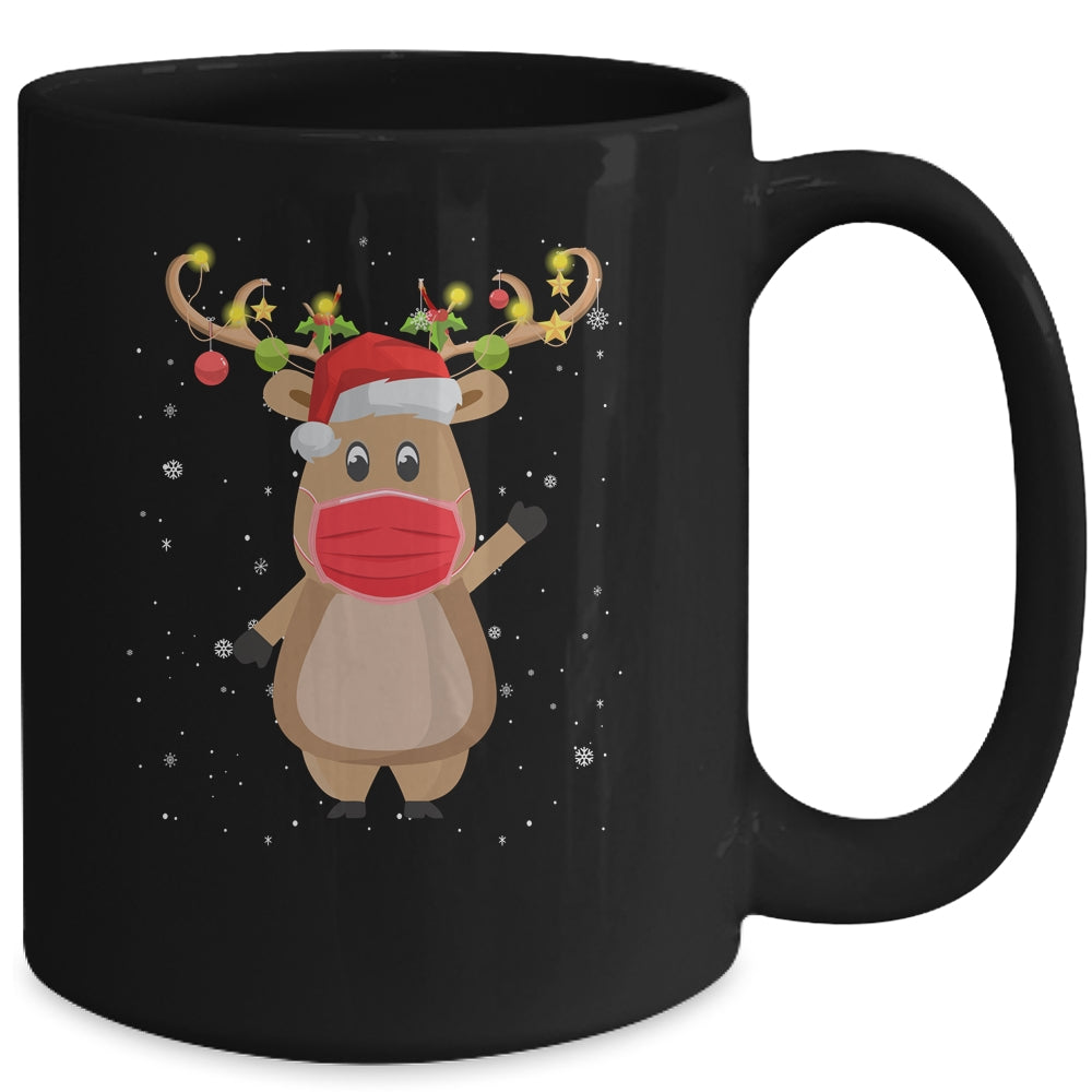 Christmas Mask Cute Reindeer Mask For Holidays Mug | siriusteestore