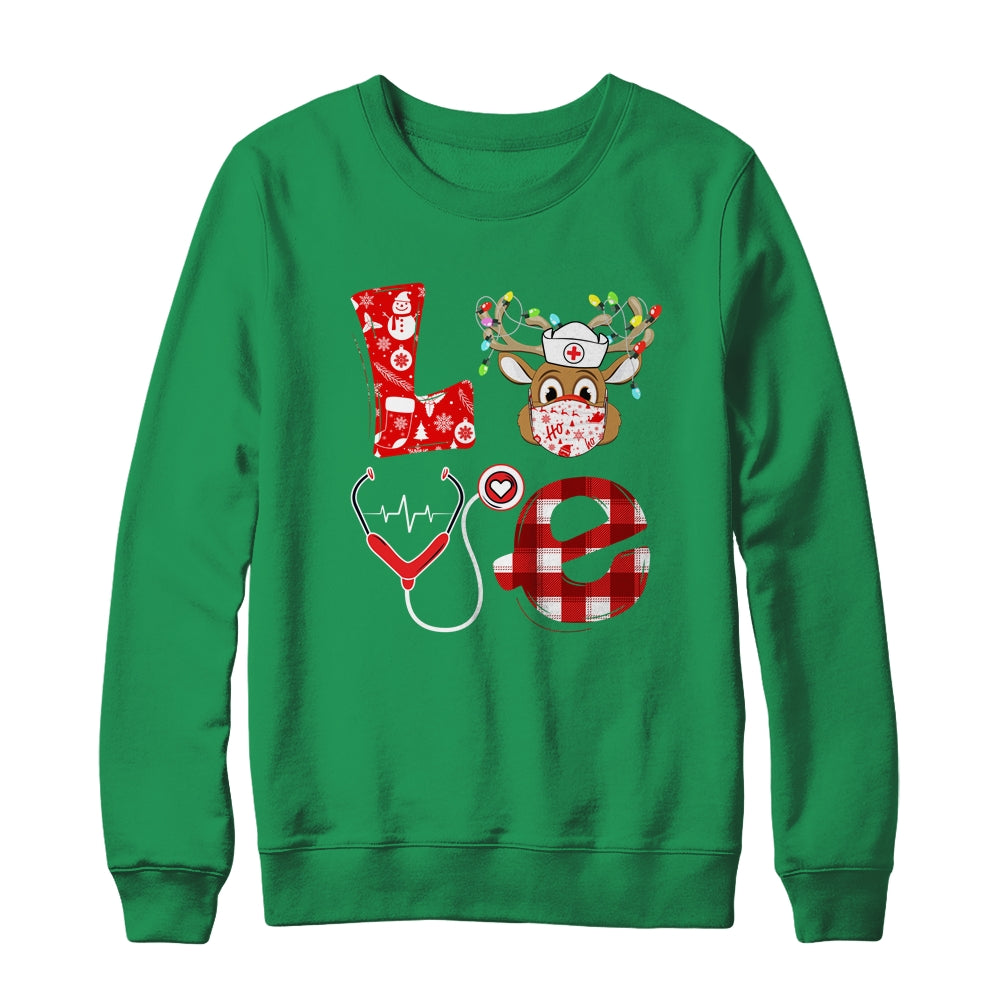 Christmas Nurse Love NICU RN ER Santa Reindeer Nurse Hat Shirt & Sweatshirt | siriusteestore