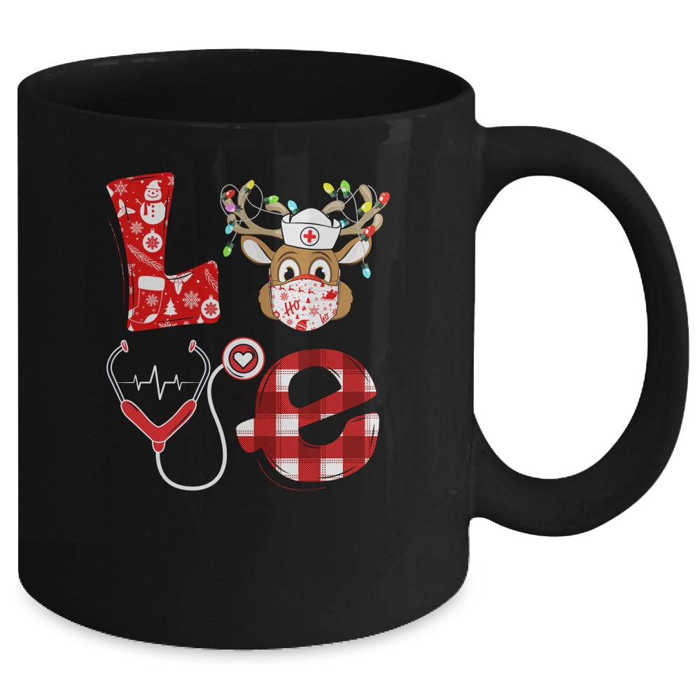 Christmas Nurse Love NICU RN ER Santa Reindeer Nurse Hat Mug | siriusteestore