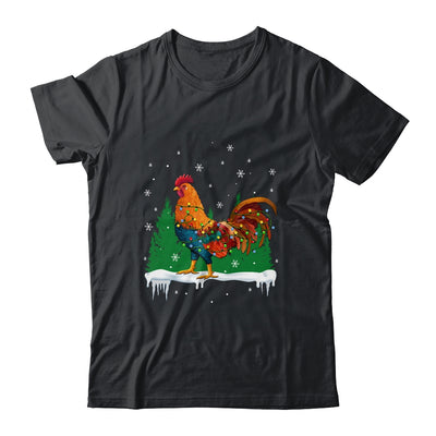 Christmas Rooster Xmas Farmer Chicken Lights Snowflakes Shirt & Sweatshirt | siriusteestore