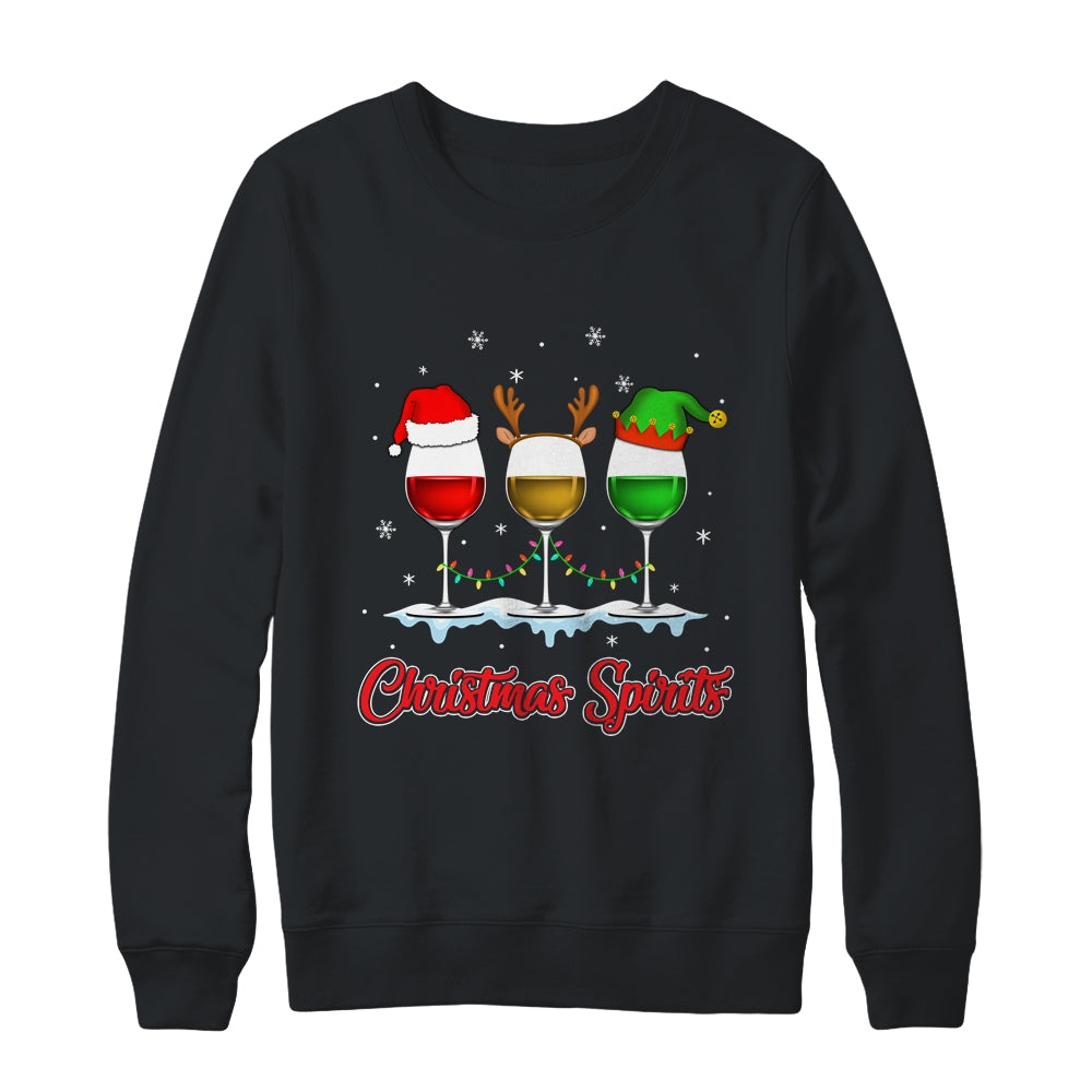 Christmas Spirits Glasses Of Wine Xmas Holidays Party Shirt & Sweatshirt | siriusteestore